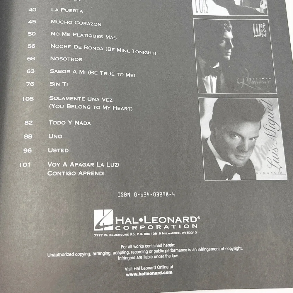 Hal Leonard Corporation luis miguel