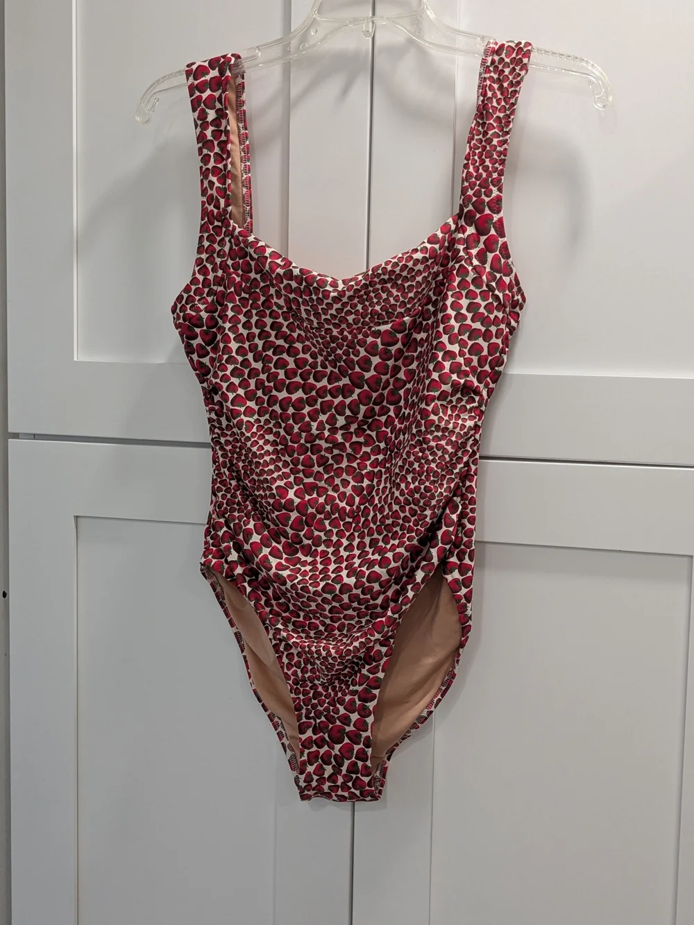J. Crew Red Heart-Print One-Piece Swimsuit