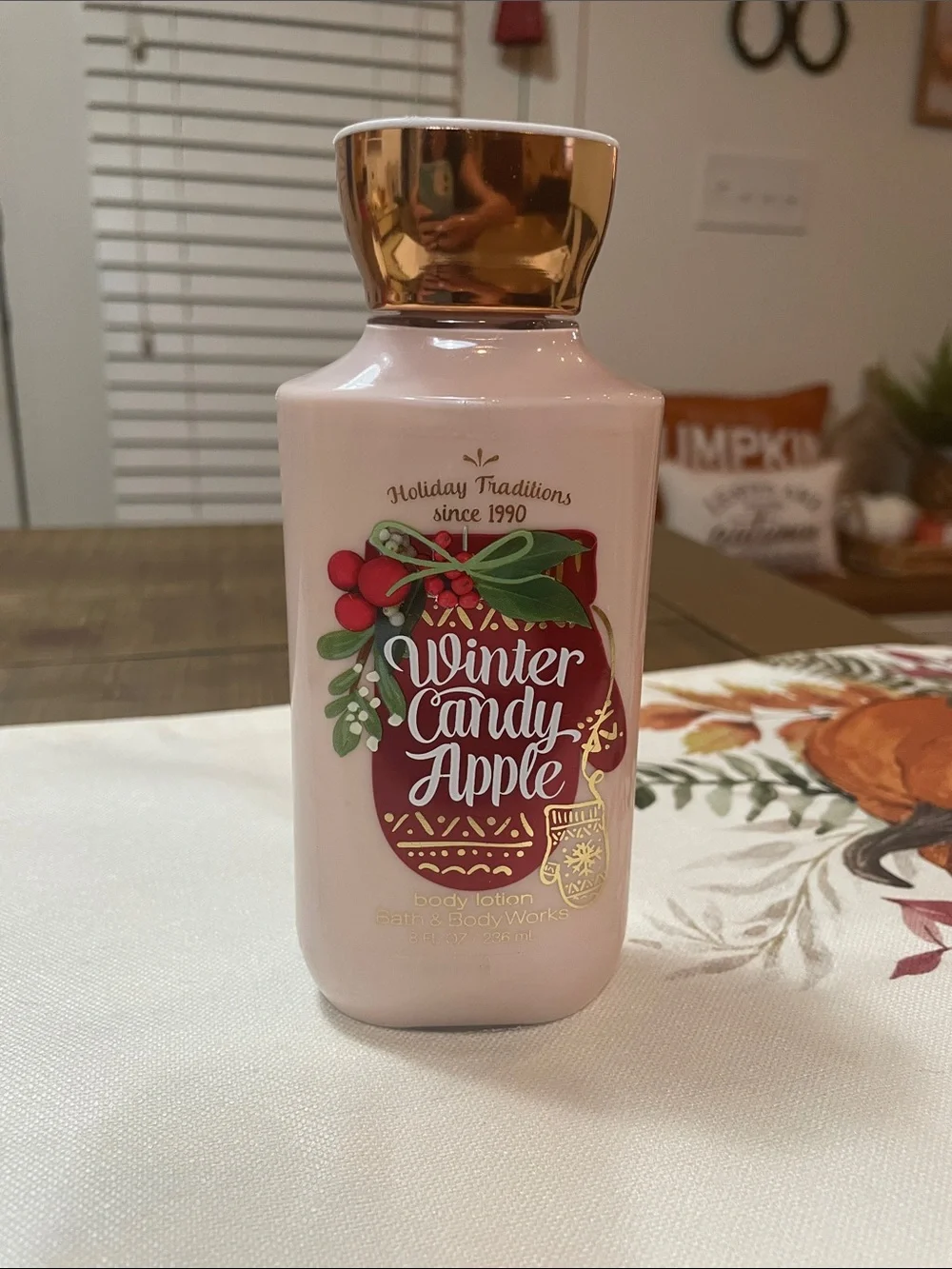 Bath & Body Works Winter Candy Apple Body Lotion - Pink & Gold