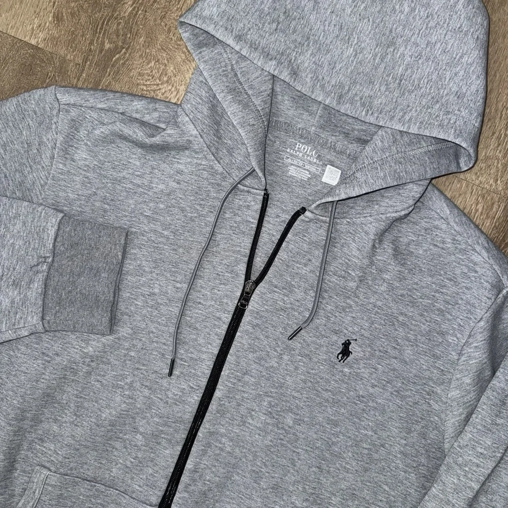 Polo Ralph Lauren Double Knit Full Zip Hoodie Men's XL Grey Performance Pockets