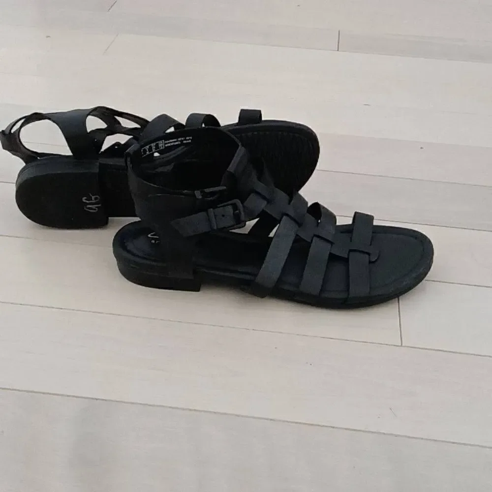 Clarks Artisan Women's Parham Leather Gladiator Sandals Black Size 6.5 D