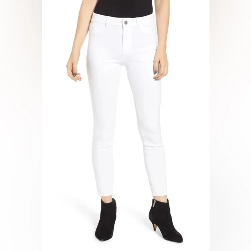 DL1961 Farrow High-Rise Skinny White Jean in Porcelain, Size‎ 26