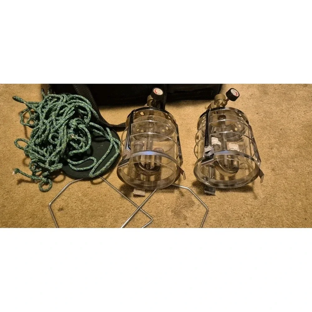 2 Vintage Gas Camping Lanterns | Working |‎ Coleman Style | Outdoor Gear