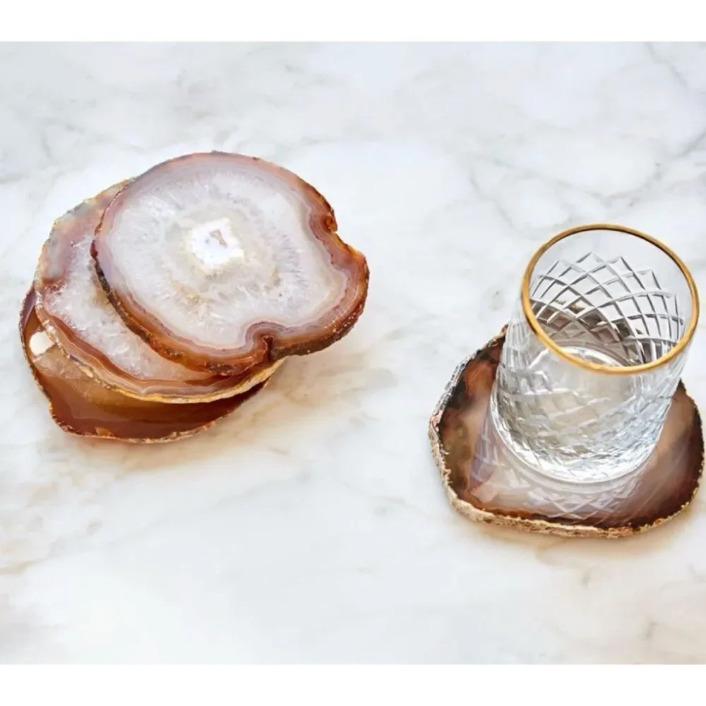 ANNA New York  Natural Agate  Coasters in Smoke Set of 4