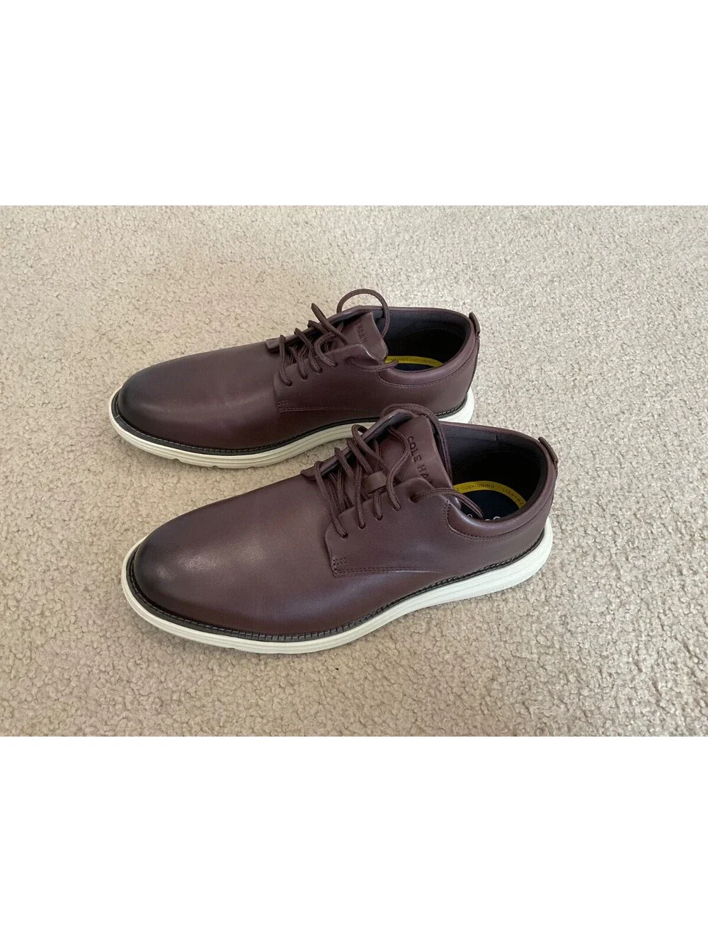 Cole Haan Men’s 8 Grand+ Plain Toe Leather Oxford Shoes C42675 Brown