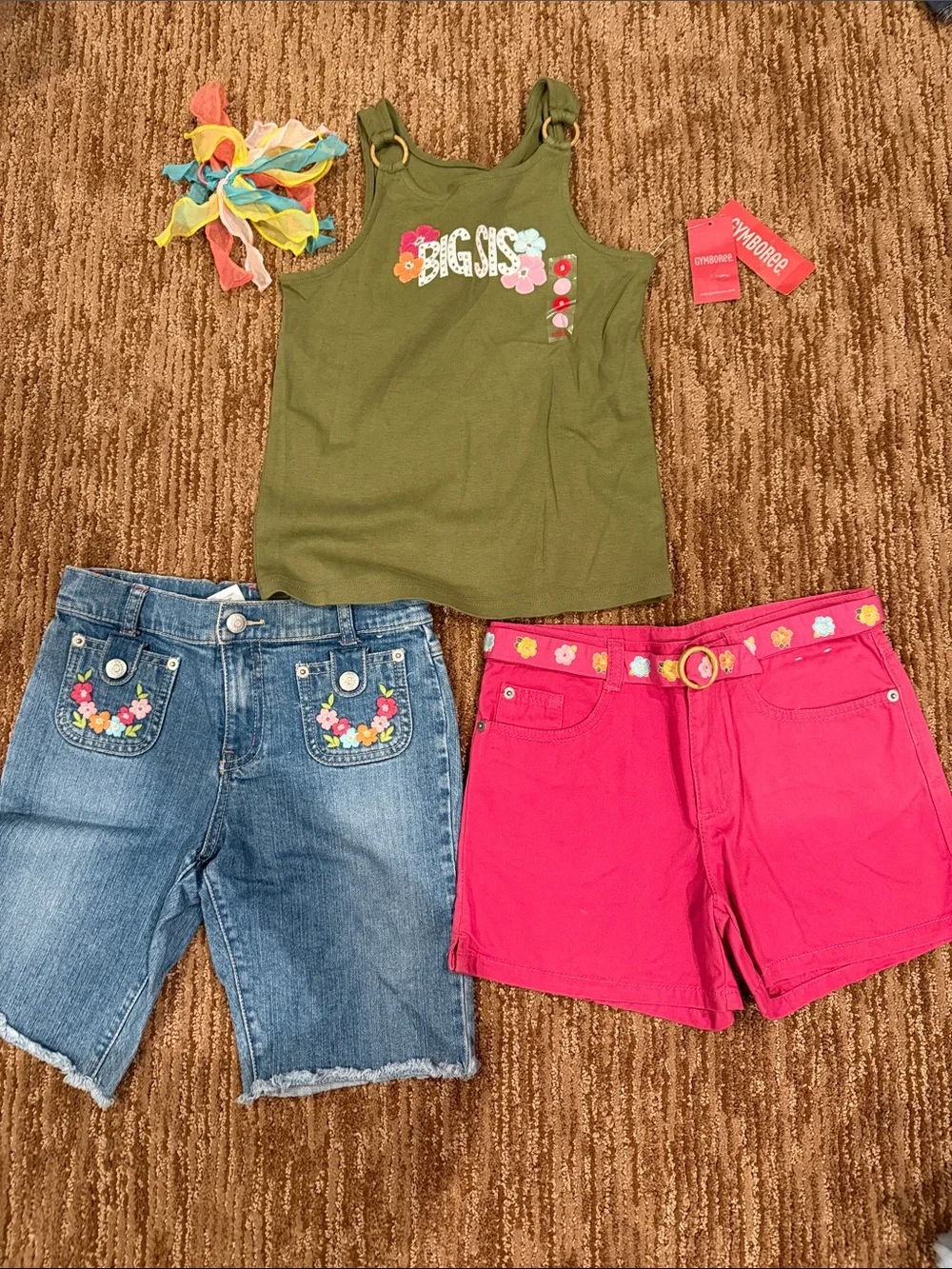 Gymboree Bright Pink Floral Belted Girls' Shorts