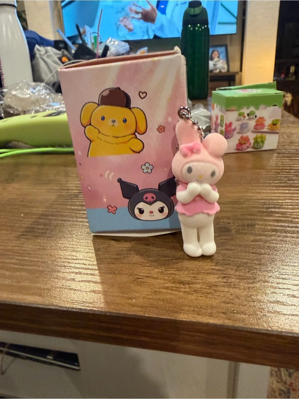 My Melody Pink Bunny flocked Keychain