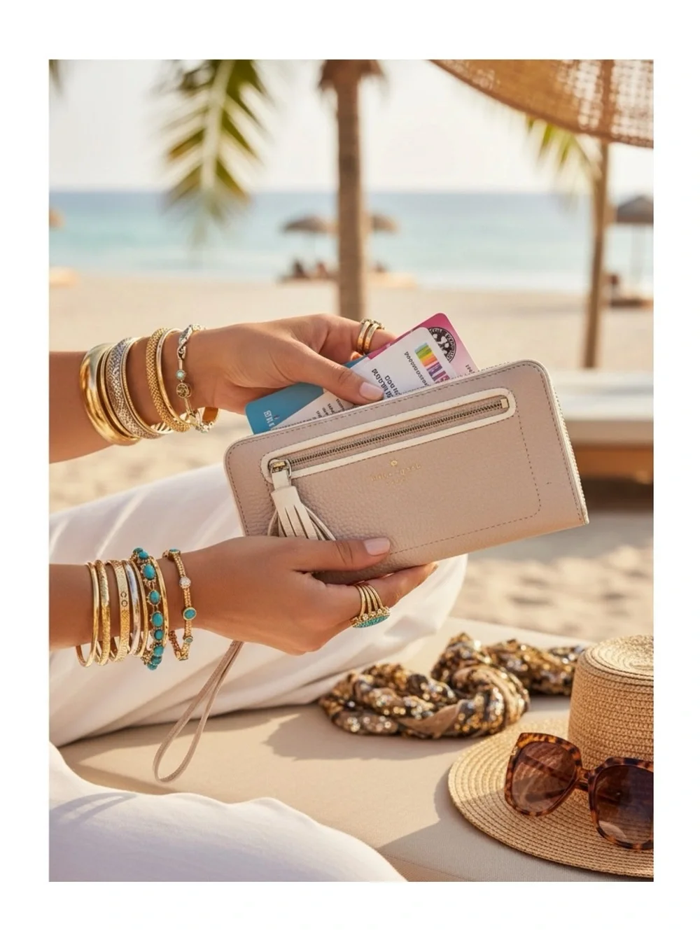 Kate Spade  KSNY Neda Chester Street Wallet  Rose Cloud / Cement  WLRU2654