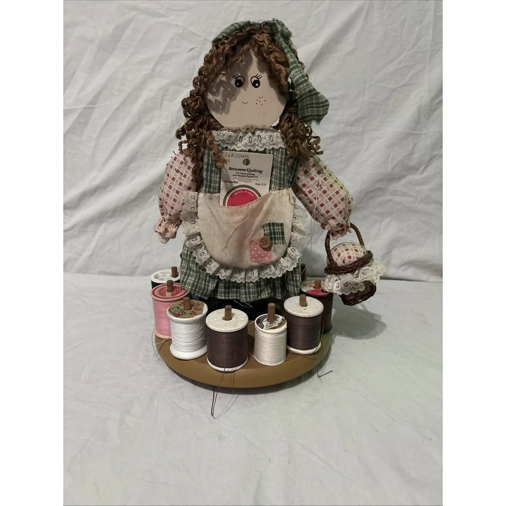 Vintage Spinning Sally‎ Sewing Center Storage Caddy Organizer W/Accessories