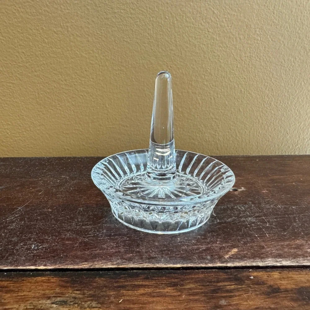Crystal Ring Holder Dish‎ Clear Glass Jewelry Display Organizer Vanity Decor