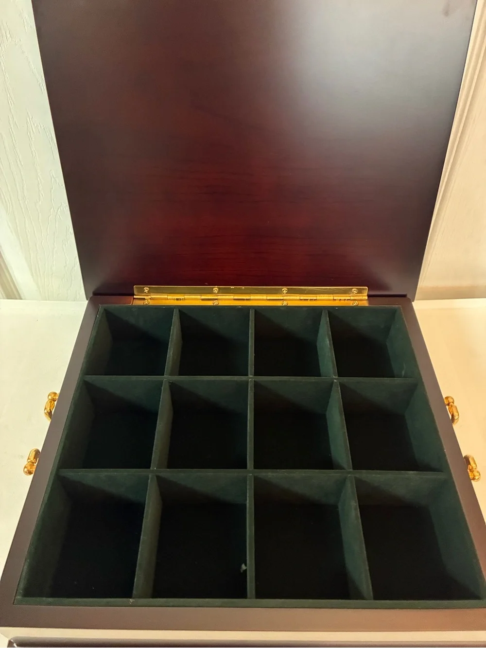 Vtg Bombay Company Mahogany Tea Chest Jewelry Watch Organizer Box Velvet Lined