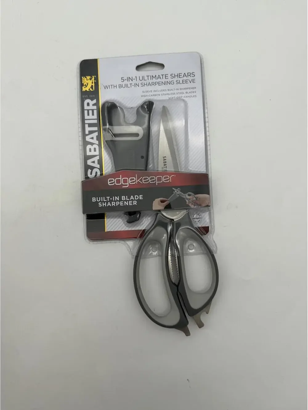 Sabatier 5 in 1 Kitchen Shears with built in sharpener gray NWT
