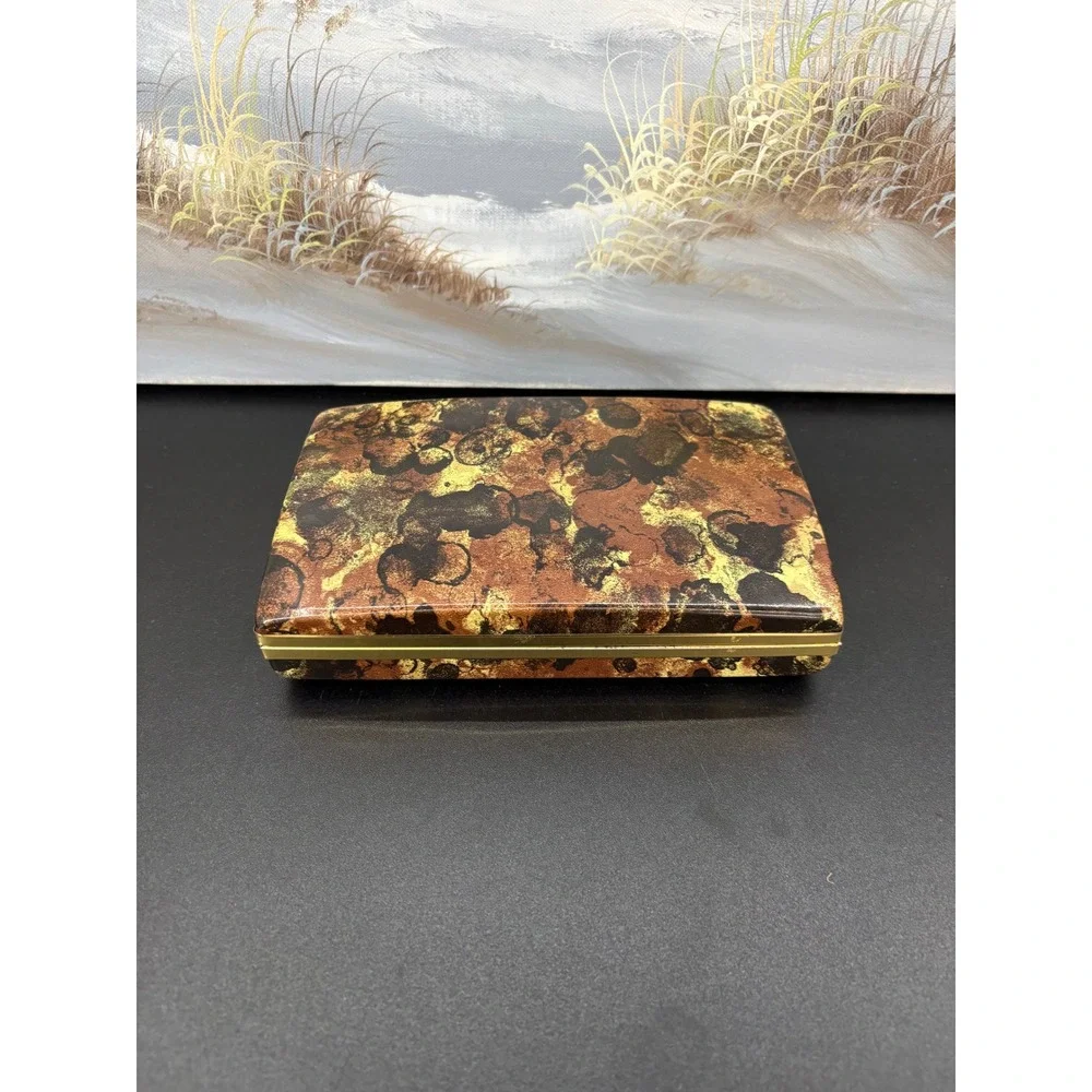Vintage Mele Clamshell Jewelry Box For Earrings Travel Case Organizer