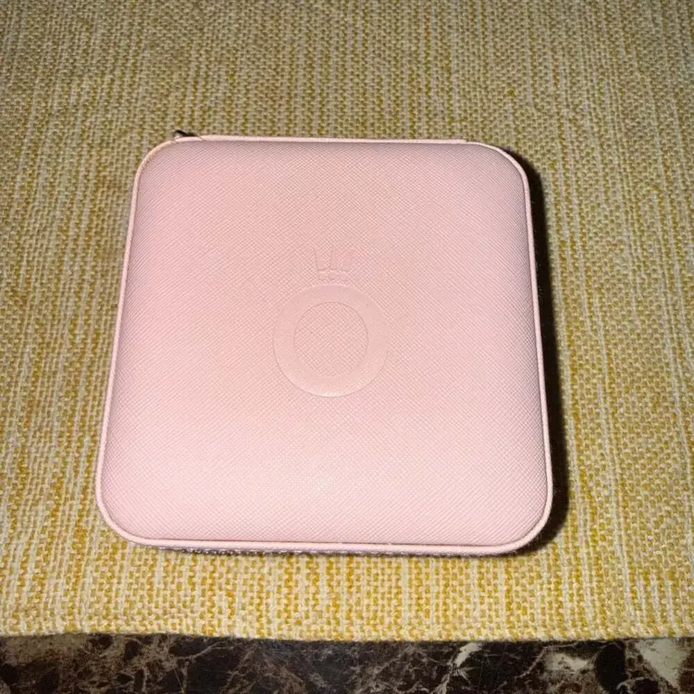 Pandora Pink Saffiano Leather Travel Jewelry Box Organizer