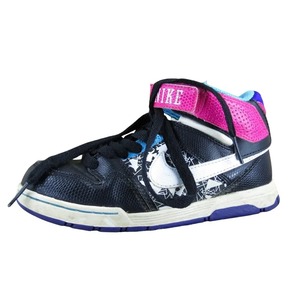 Nike Girls Sneaker Mogan Mid 2 Sz T‎ 12.5 Medium Black Synthetic Lace Up