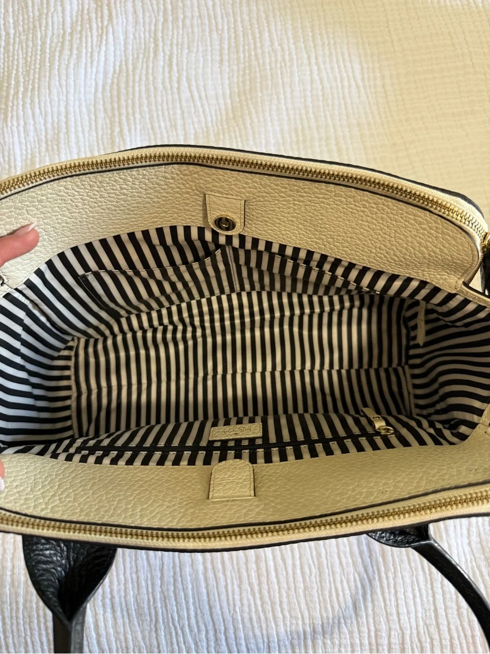kate spade black storage leather