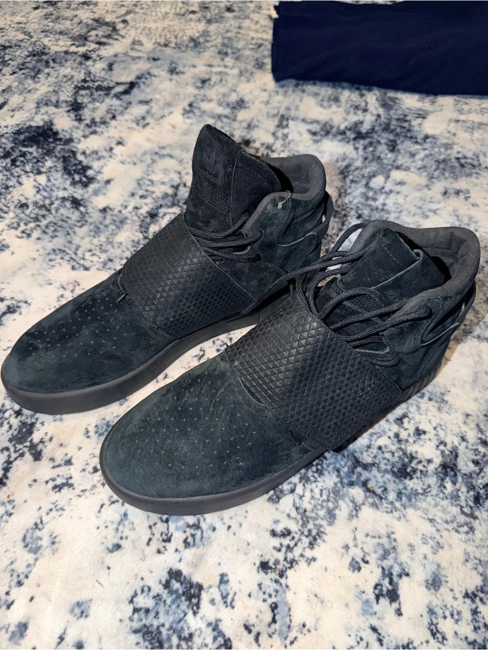 Adidas Tubular Invader Strap Triple‎ Black High Top Sneakers Men’s Size 10