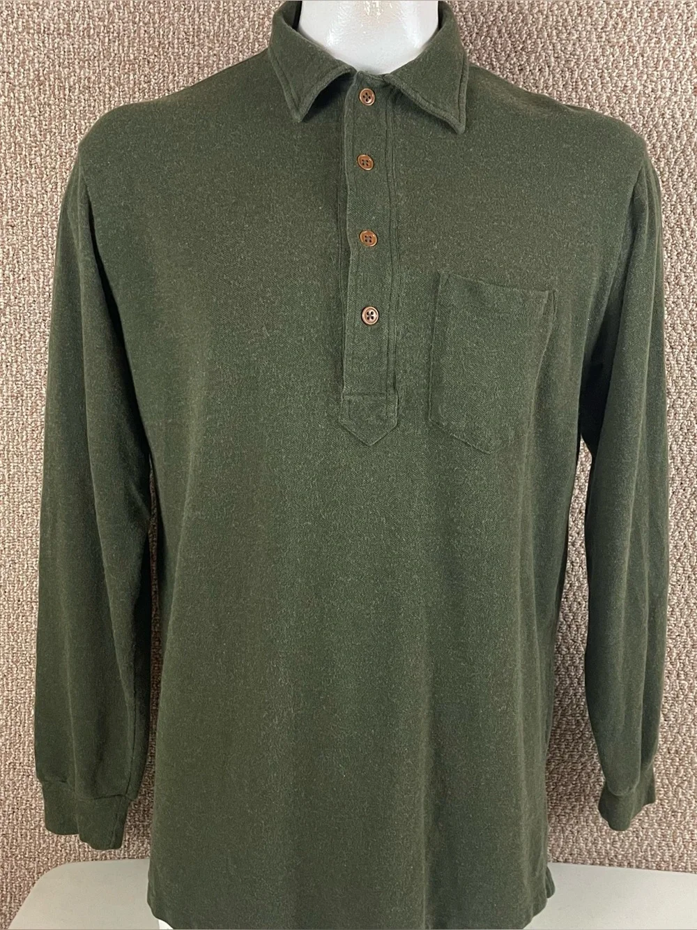 Vintage Polo Ralph Lauren Polo Shirt Mens Large Green Made In USA 90s Knit 270