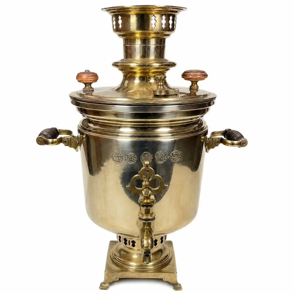 Antique 19th Century Russian Tula Sudakov Brass Samovar – 19