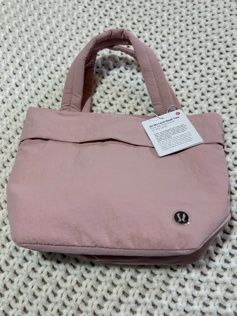 NWT lululemon on my level small tote in pink haze