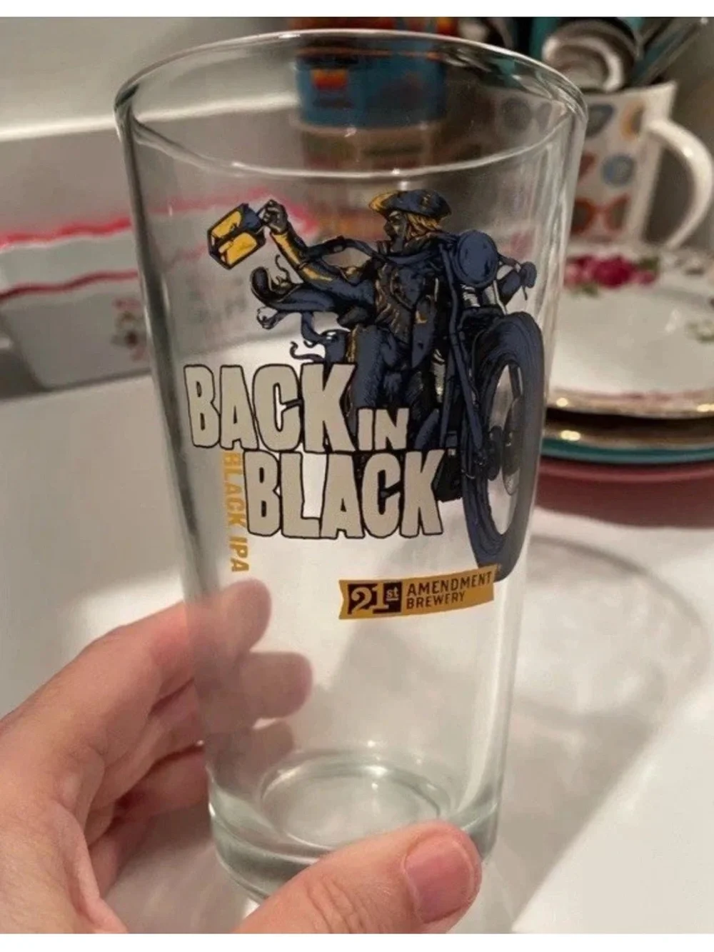 Back In Black 2lst. Amendment Brewery IPA Pint Glass