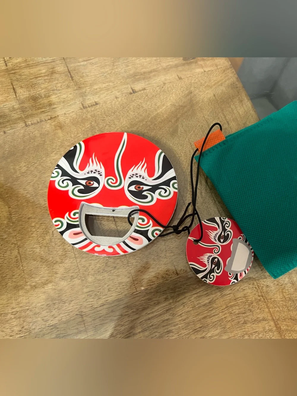 Chinese Opera Warrior Mask Double Sided Stainless-Steel Bottle Opener
