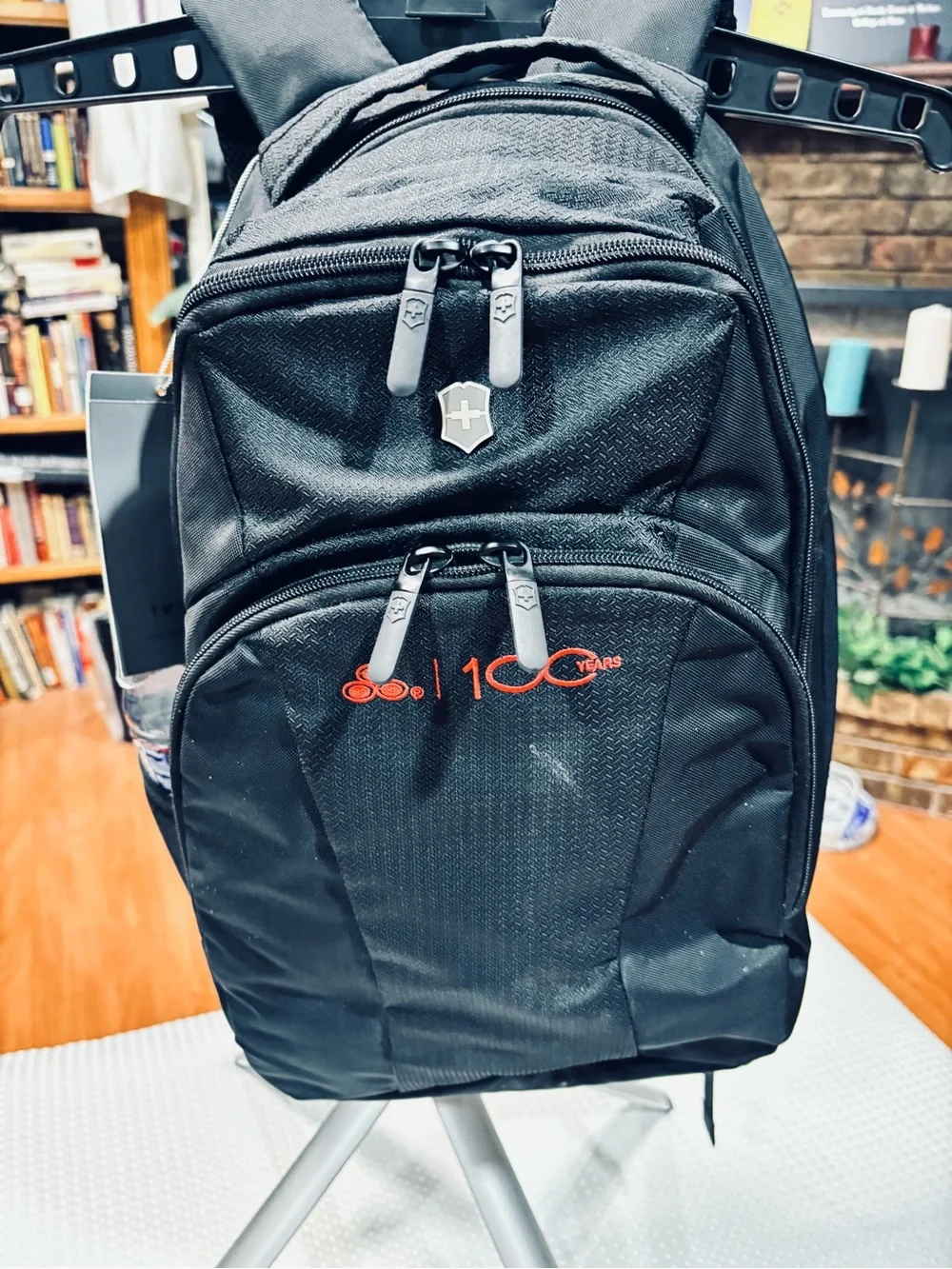 Victorinox Black Backpack with Red Accent - Compact Everyday Pack