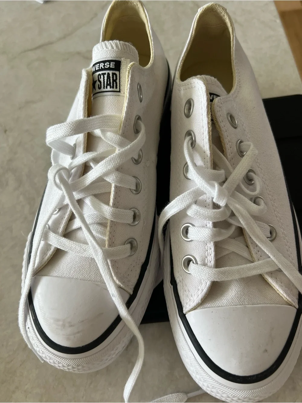 New white converse sneakers