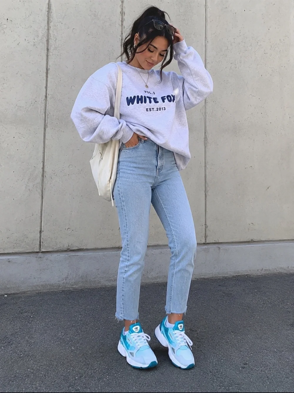 Women's Adidas Falcon EF1963 Retro Sneaker Blue Teal Aqua  Running Shoes 7 Ombre