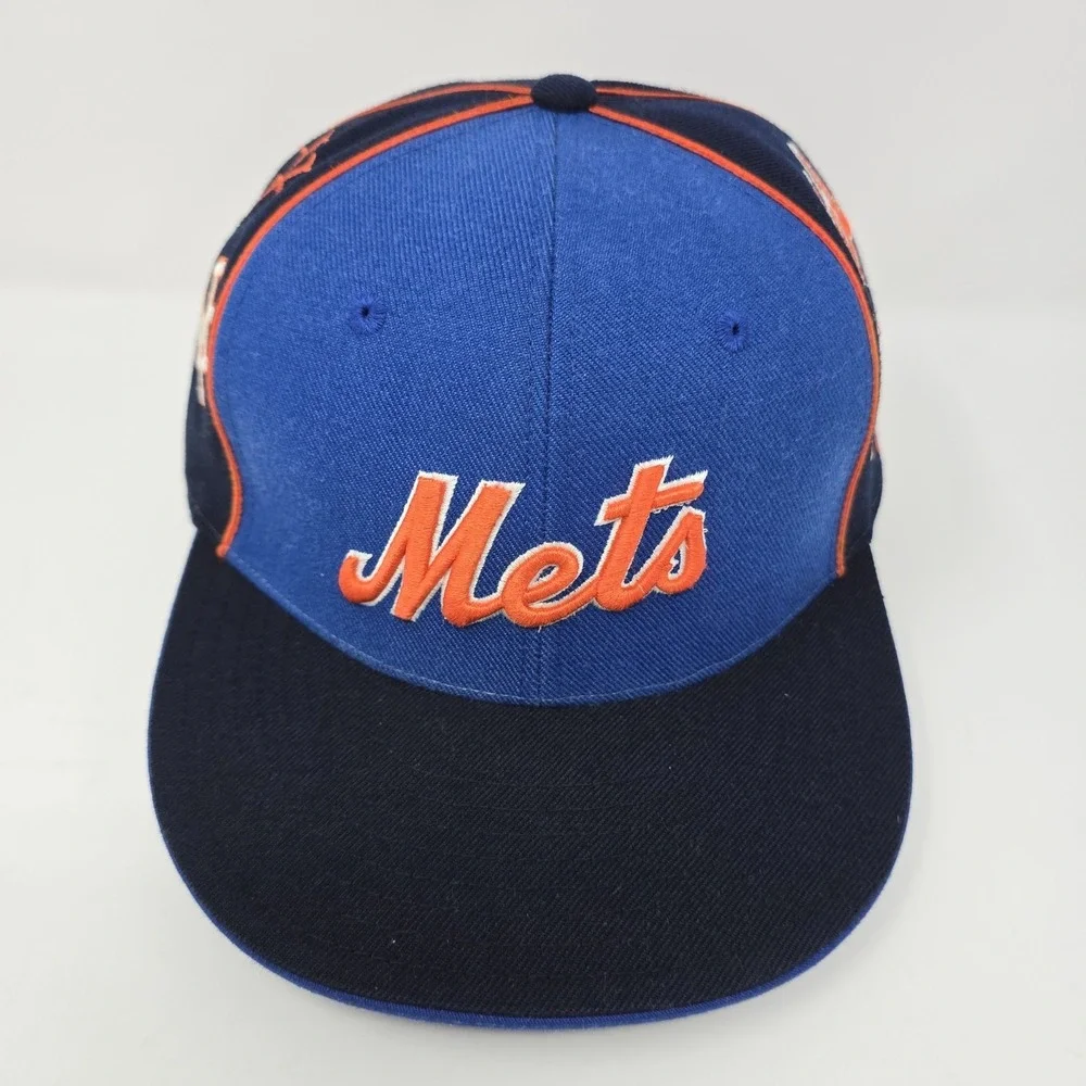 American Needle New York Mets Cooperstown Collection Multi Logo Hat Blue 7 7/8