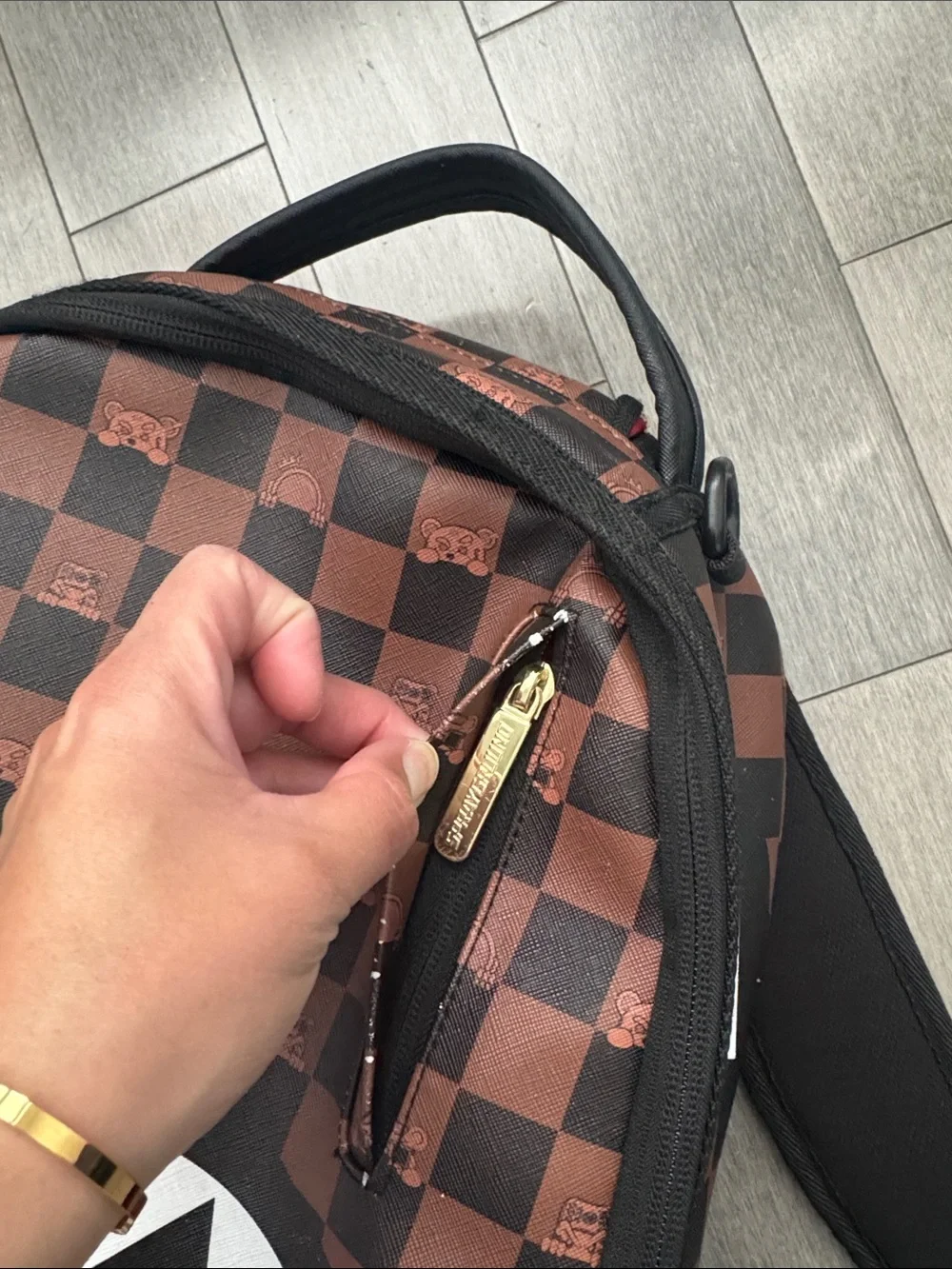 Sprayground red white bag