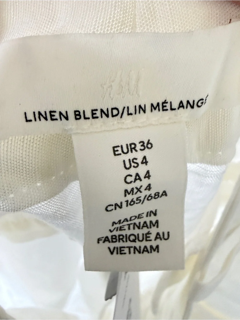 H&M white linen