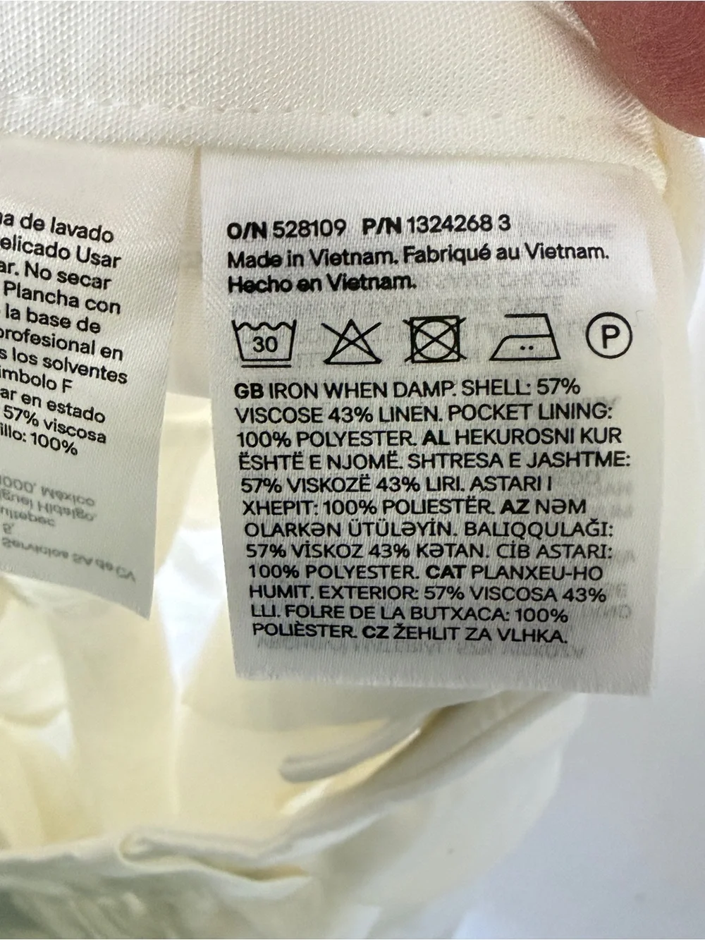 H&M white linen