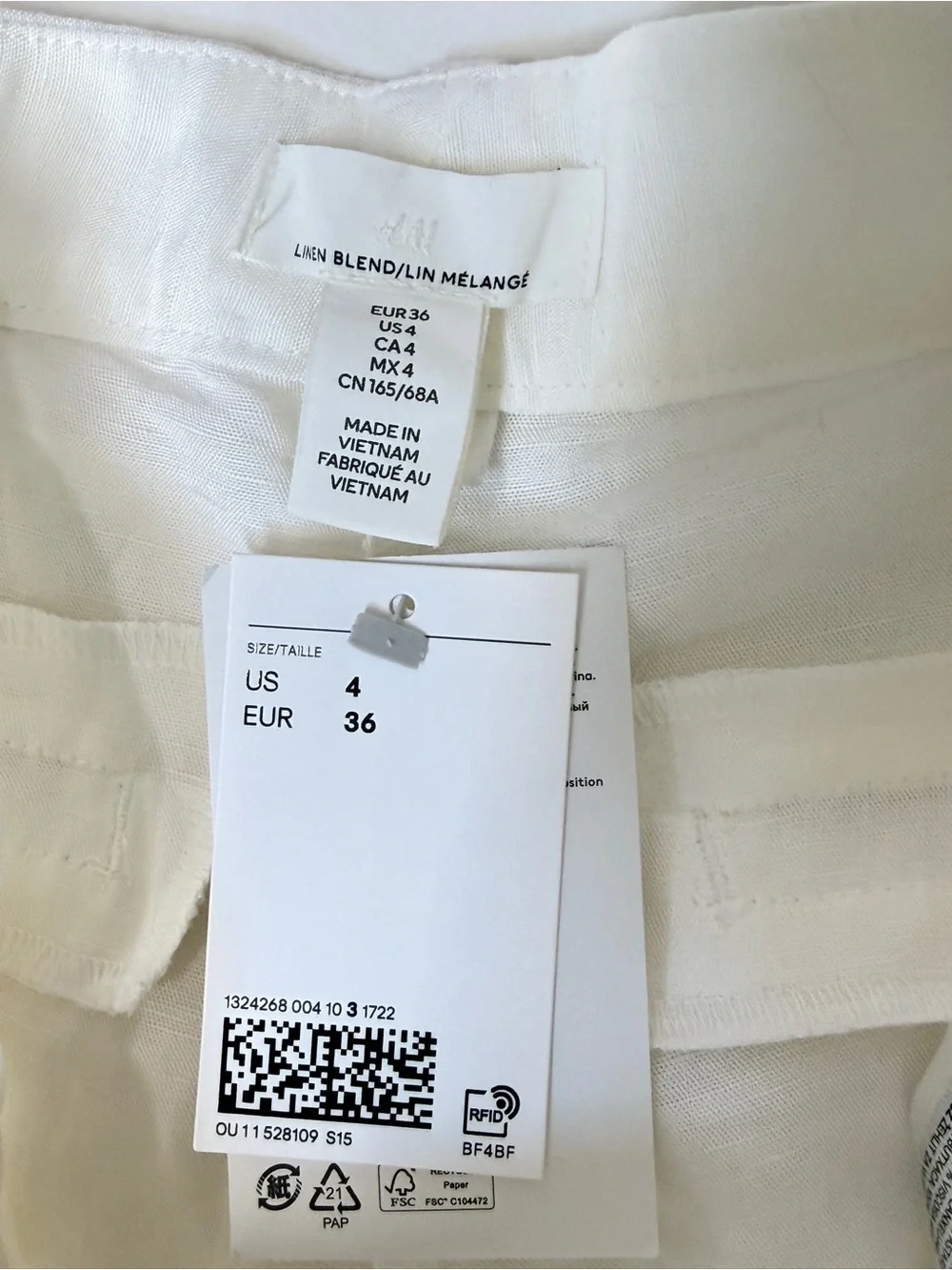 H&M white linen