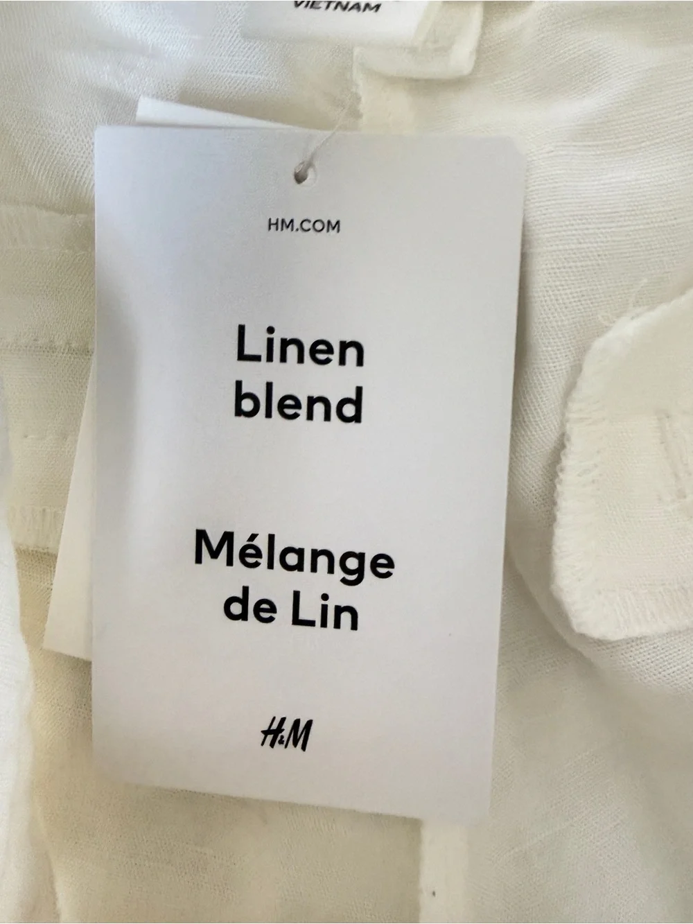 H&M white linen