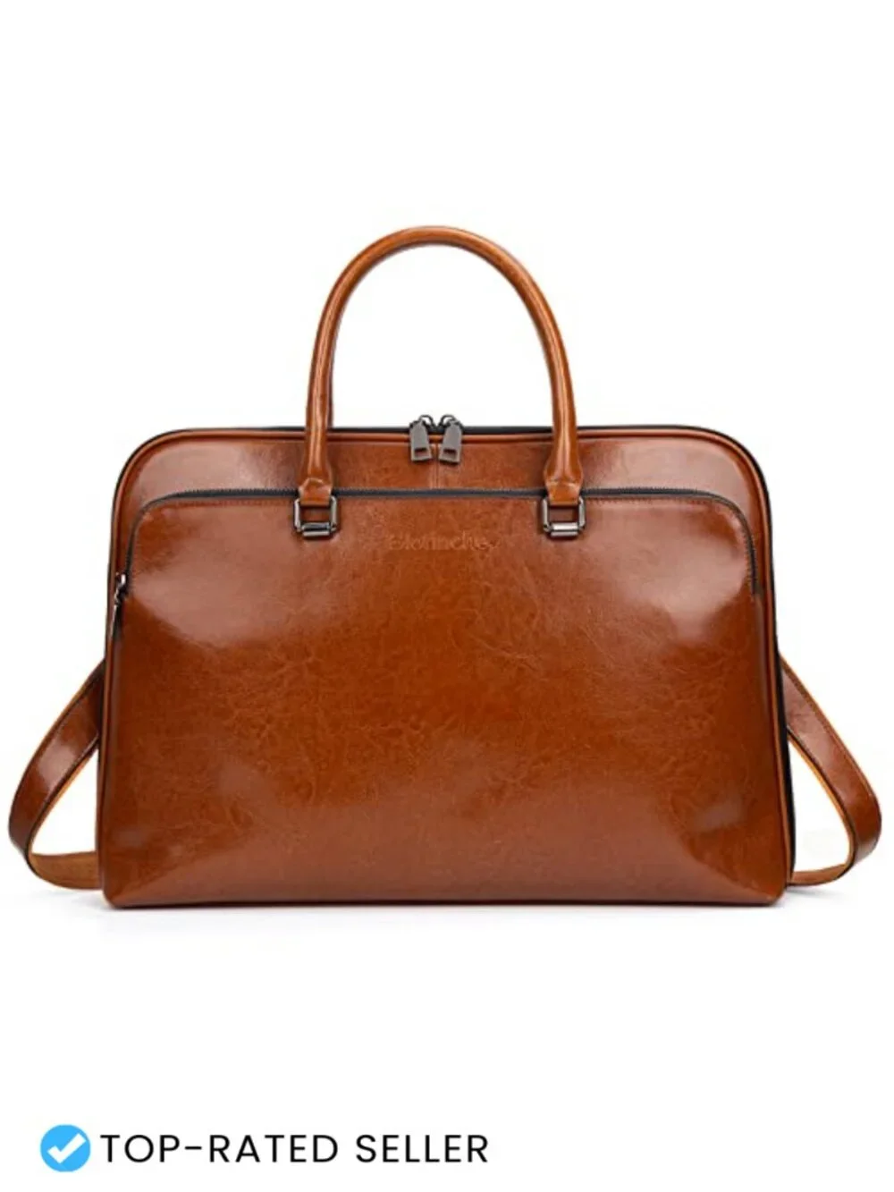 Genuine Leather Laptop Messenger Bag 15.6