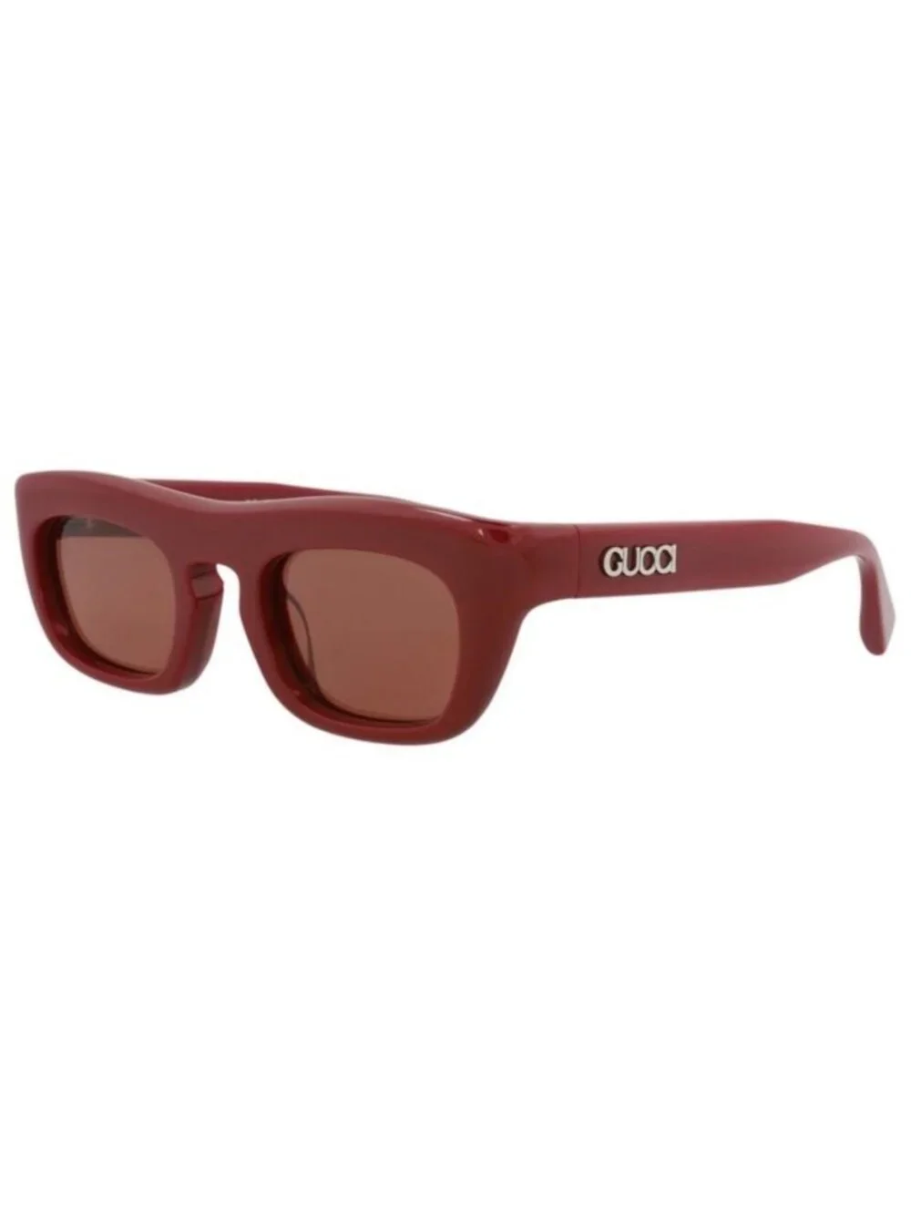 New Gucci Mens Square/Rectangle Burgundy Burgundy Brown Fashion Designer Sunglas