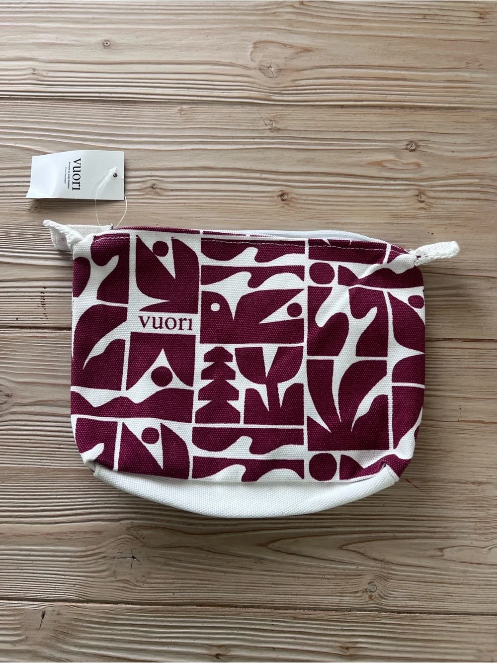 NWT Vuori Holiday Strawberry Canvas Zip Pouch Cosmetic Bag
