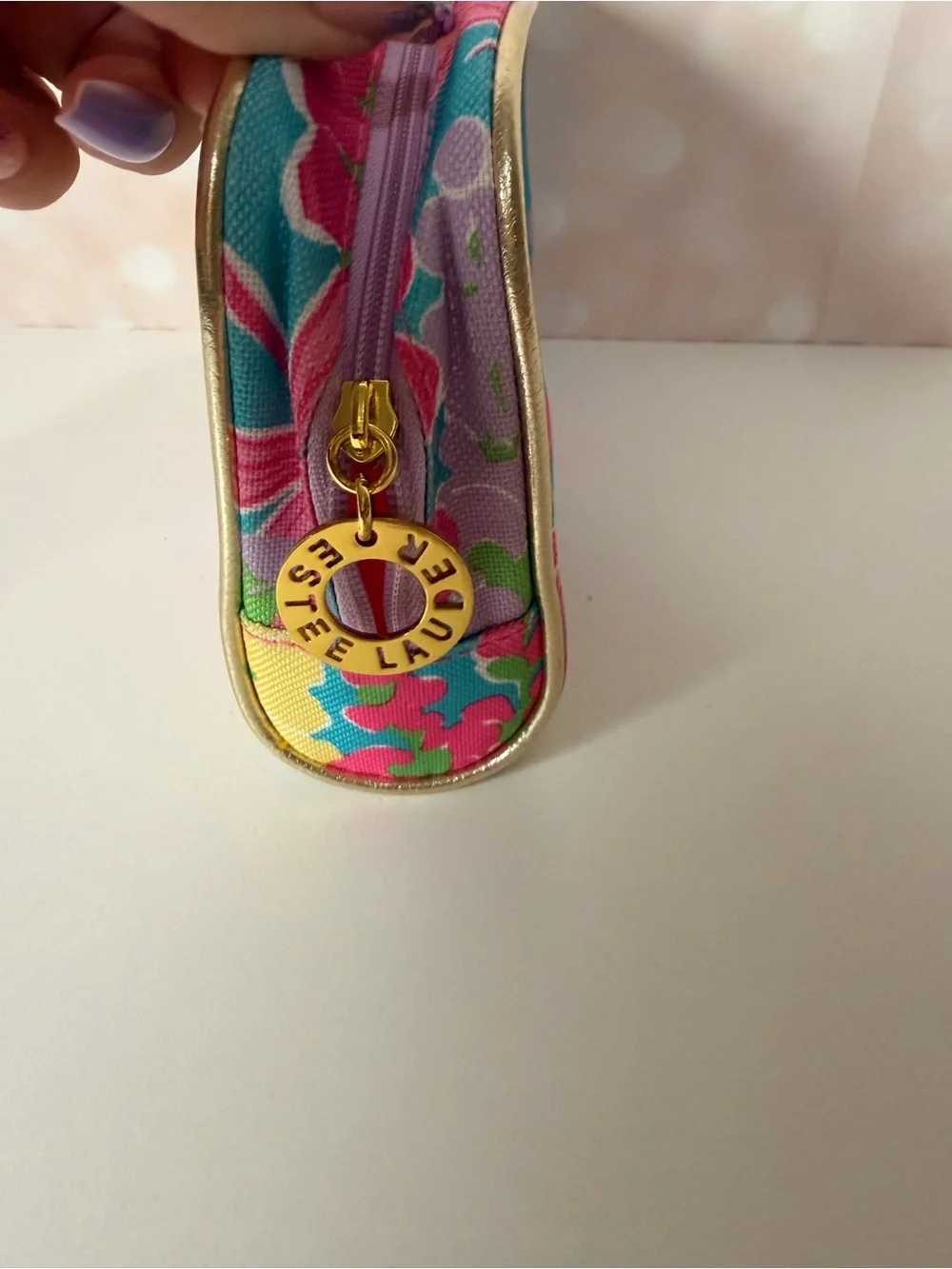 Lilly Pulitzer turquoise pulitzer pouch