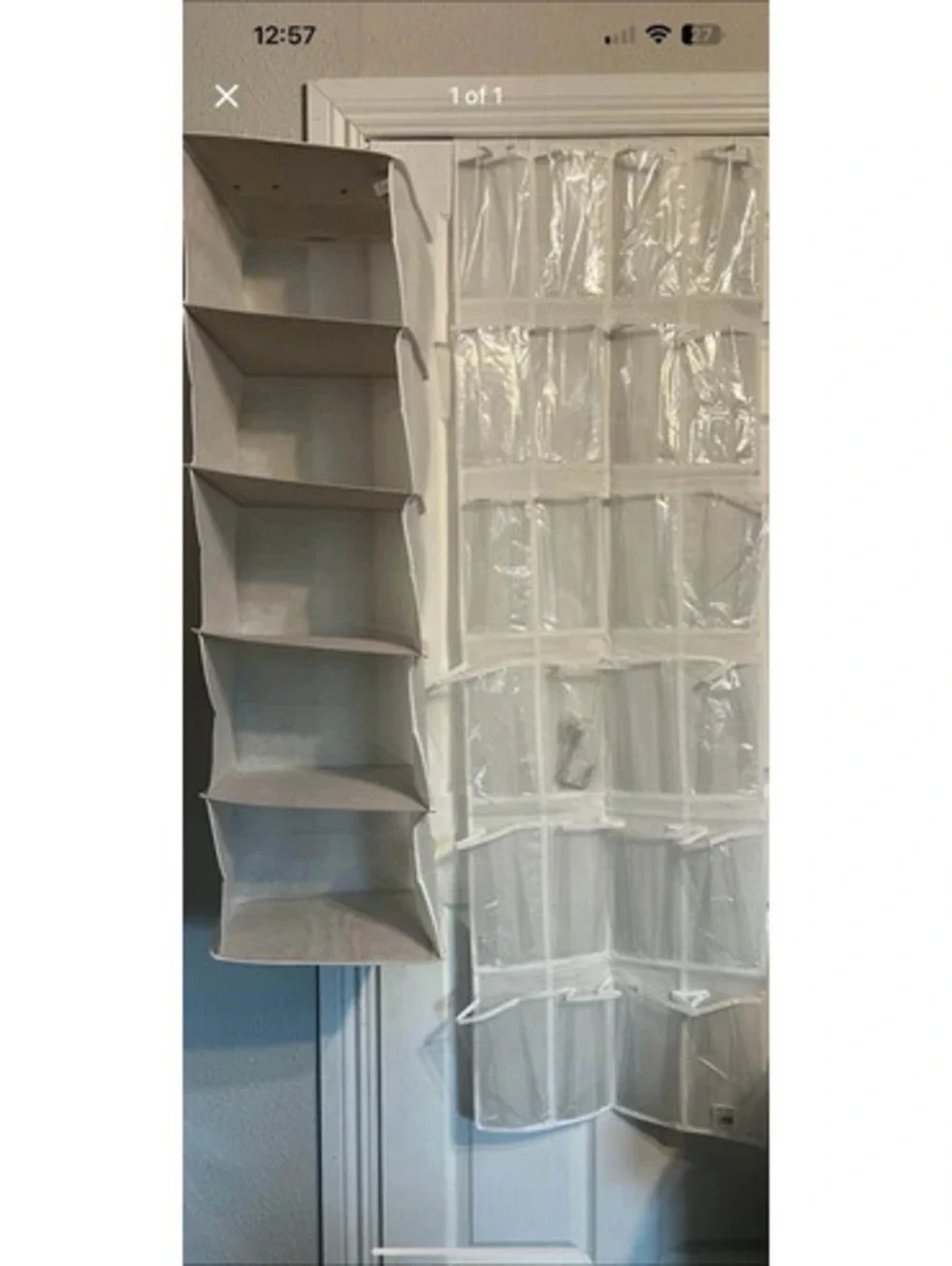 Hanging clothes shoe organizer storage