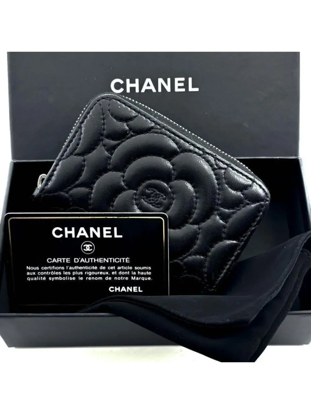 Chanel Wallet Camellia Stitch Coin Purse