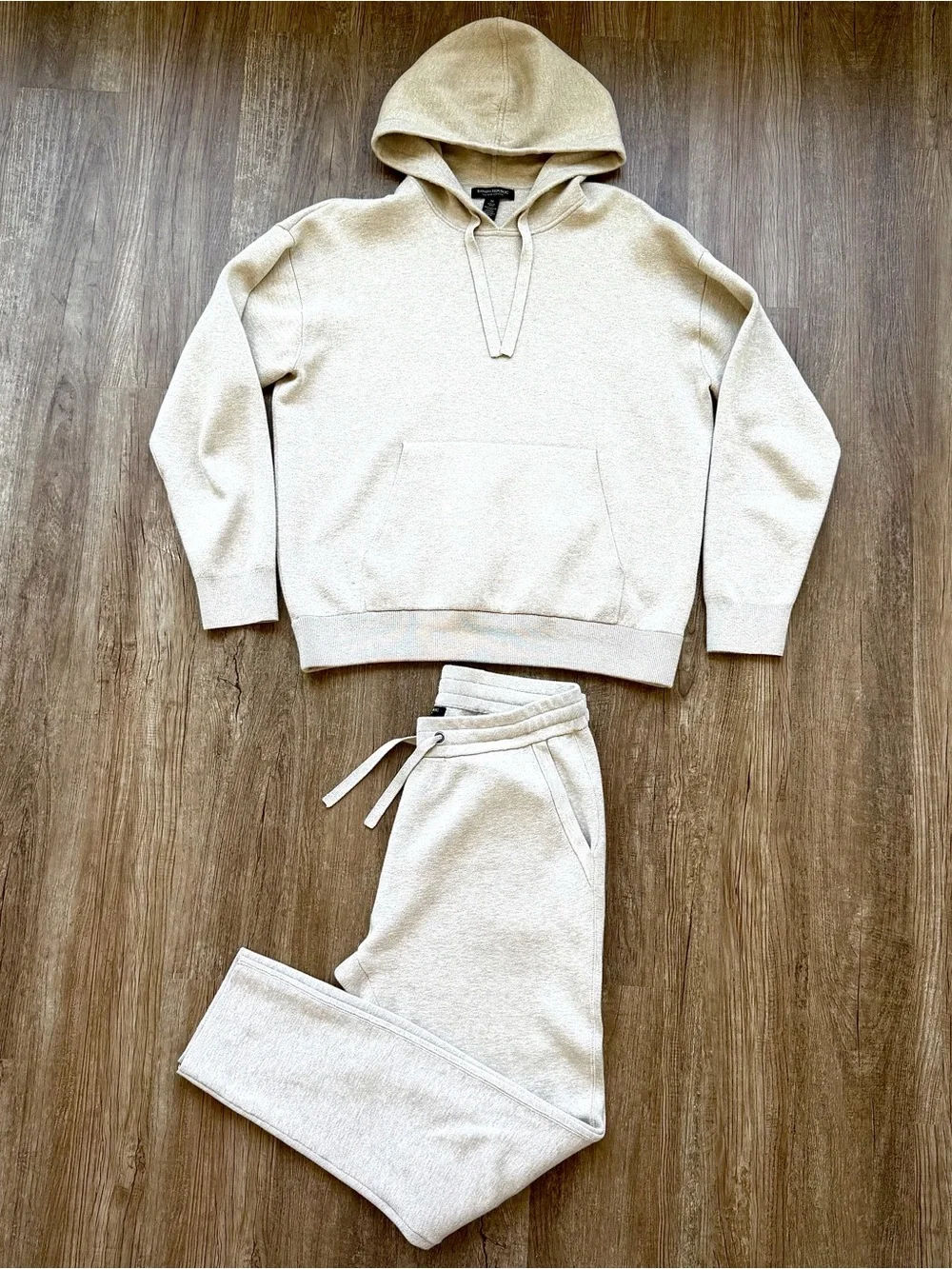 Banana Republic Supima Hoodie Jogger Set M Tan 664121 663645