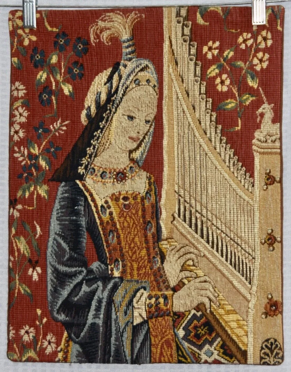 Allan Waller Ltd. Point de l'Halluin Tapestry Lady and the Unicorn Panel #2