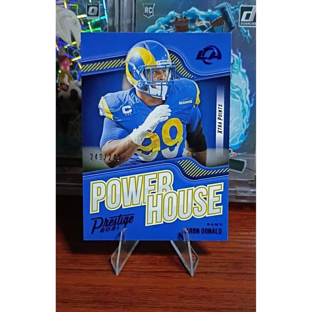 2021 Panini Prestige Aaron Donald #PH-AD Xtra Points Blue 249/249 Bookend