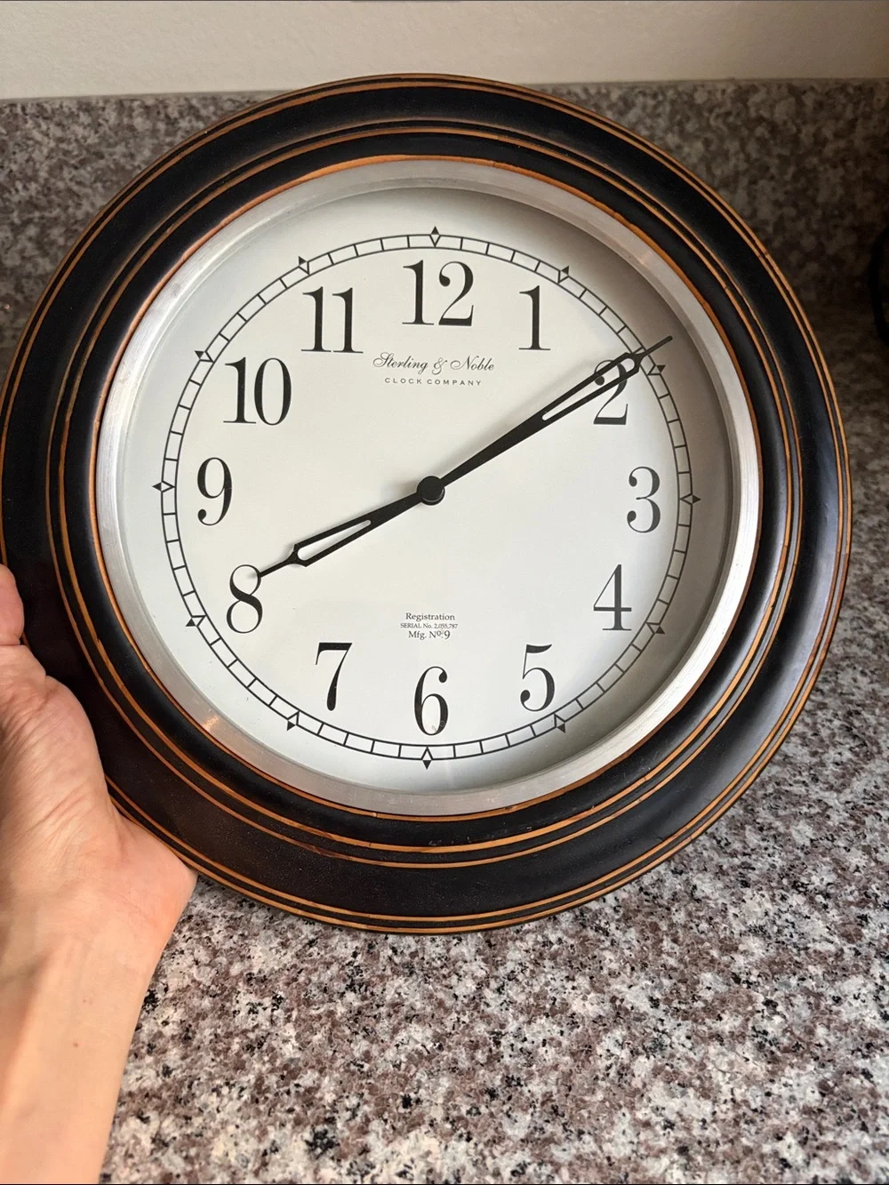 Black and Copper Round Wall Clock