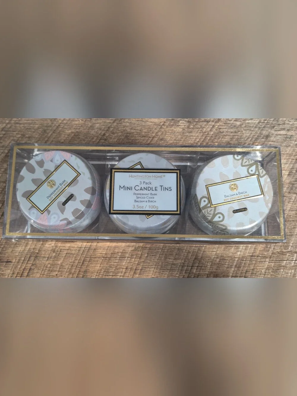 NIB Huntington Home Mini Candle Tins -  (3 Pack) Bin 1D