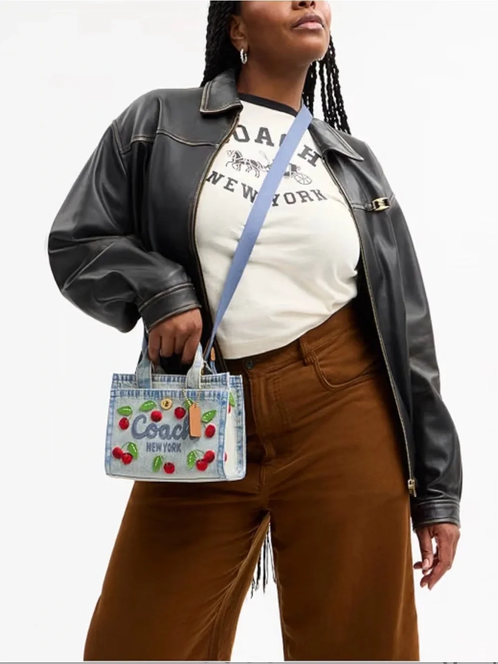 Coach Cargo Tote bag 20 with Red Cherry Embroidery