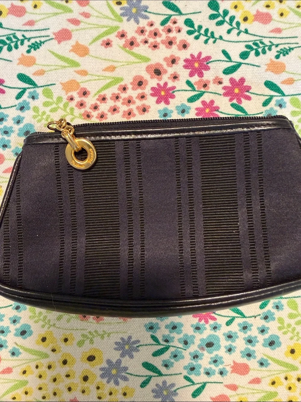 PALOMA PICASSO Black Textured Stripe Pouch/coin purse