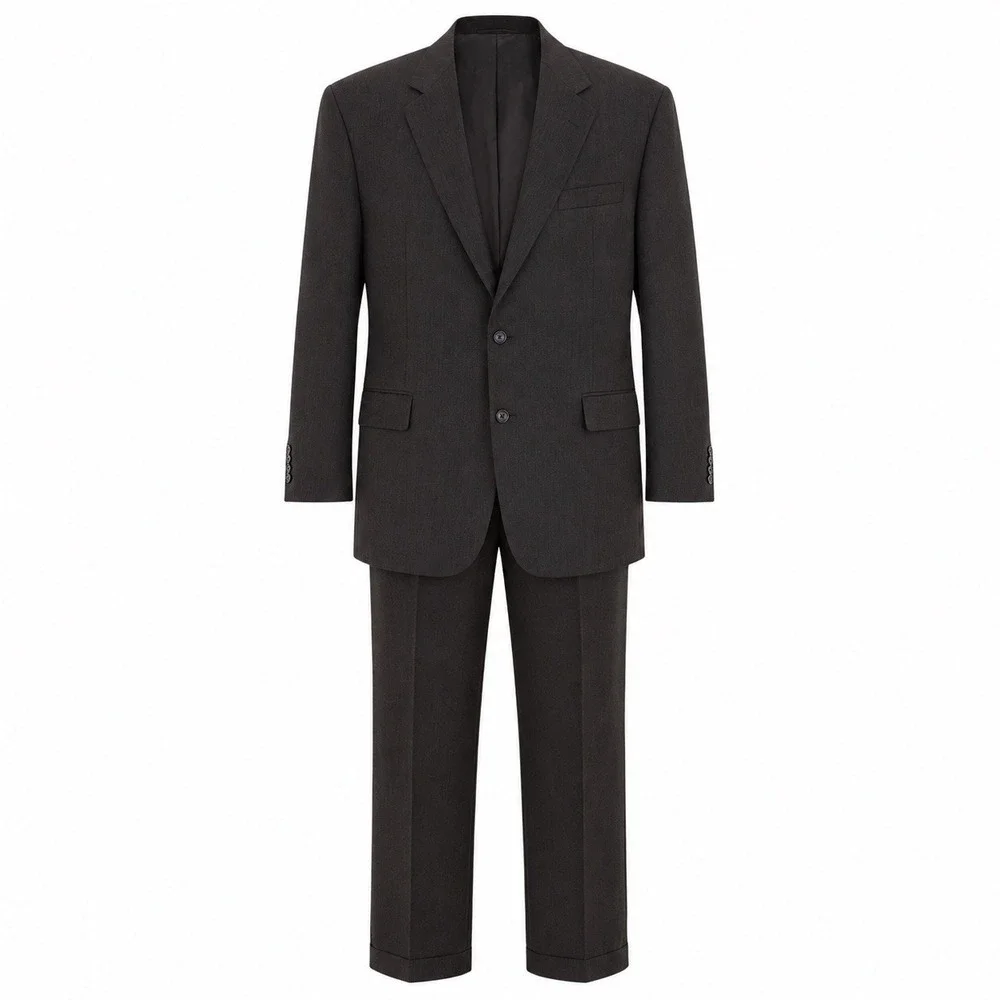 Gieves & Hawkes 2-Piece Suit Mens 46L/40x30 Brown 100% Wool Micro Twill London