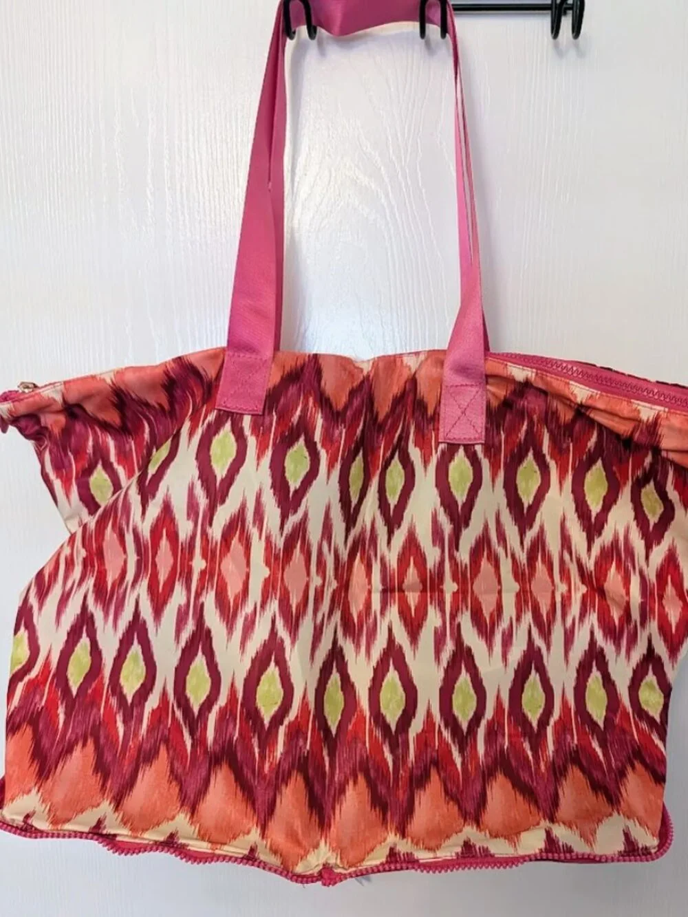 Chico's pink‎ ikat packable tote NWT